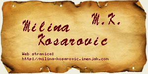 Milina Košarović vizit kartica